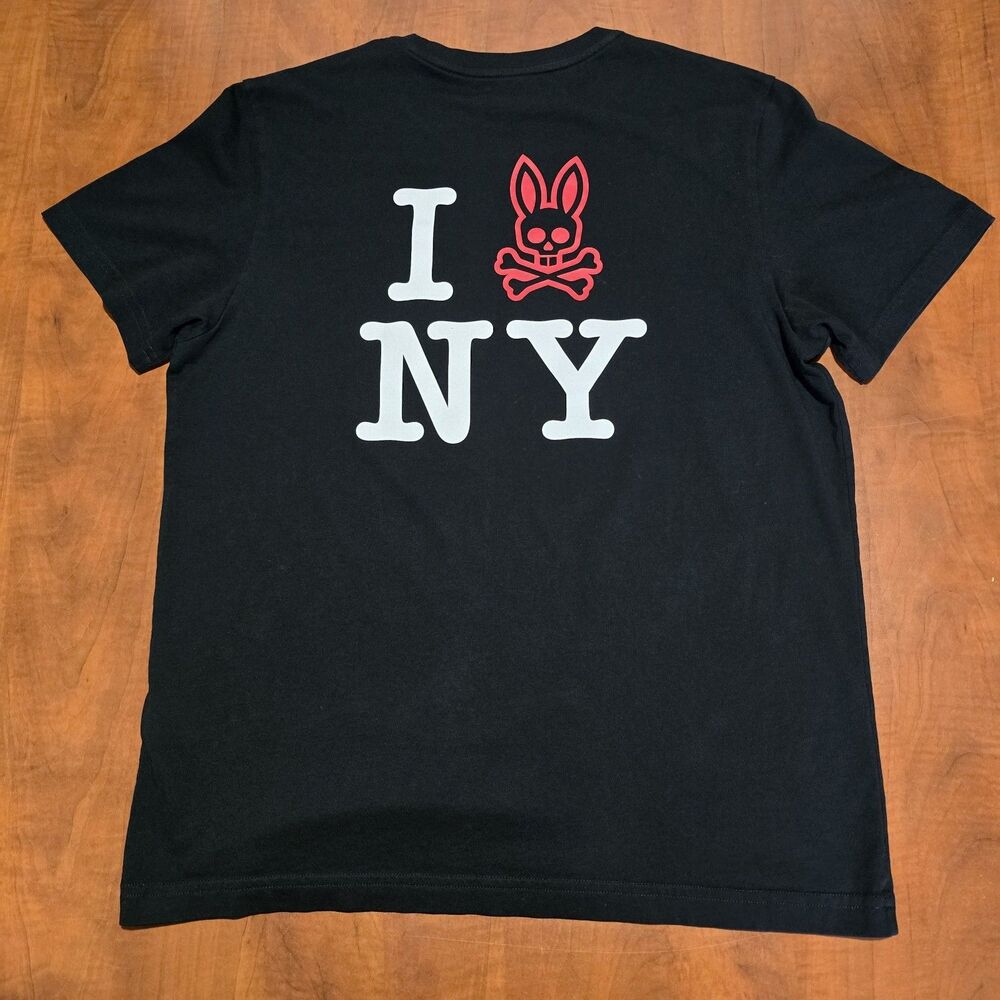 Psycho Bunny Mens Short Sleeve Crew Neck Pima Cotton I Love  New York Tee 5
